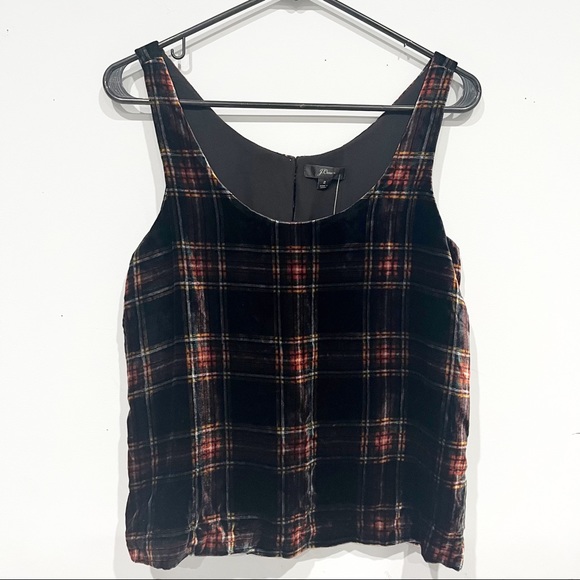 NWT J crew velvet plaid tank top - Picture 3 of 6